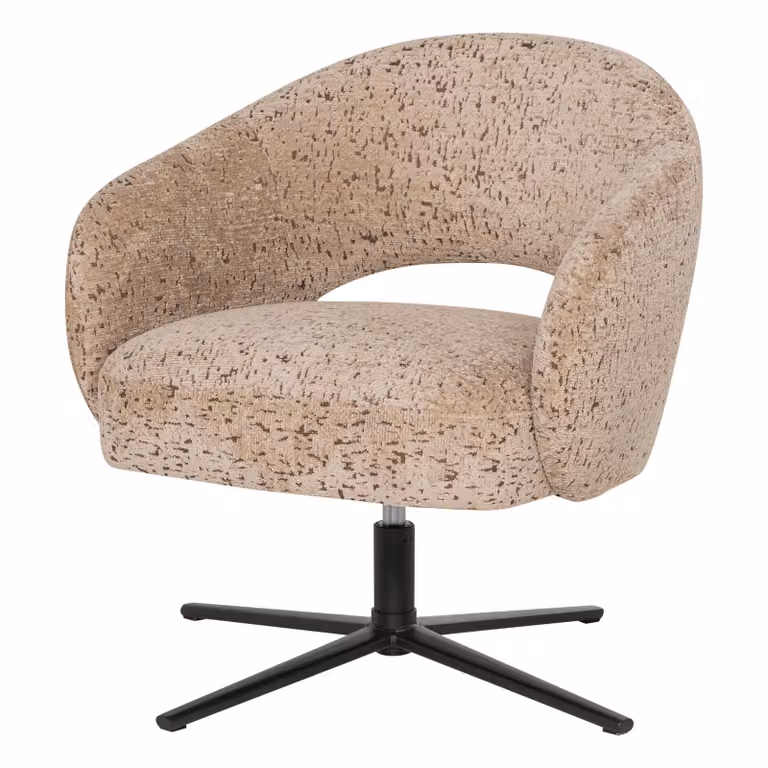 WOOOD Draaifauteuil Pico Velvet - Zand