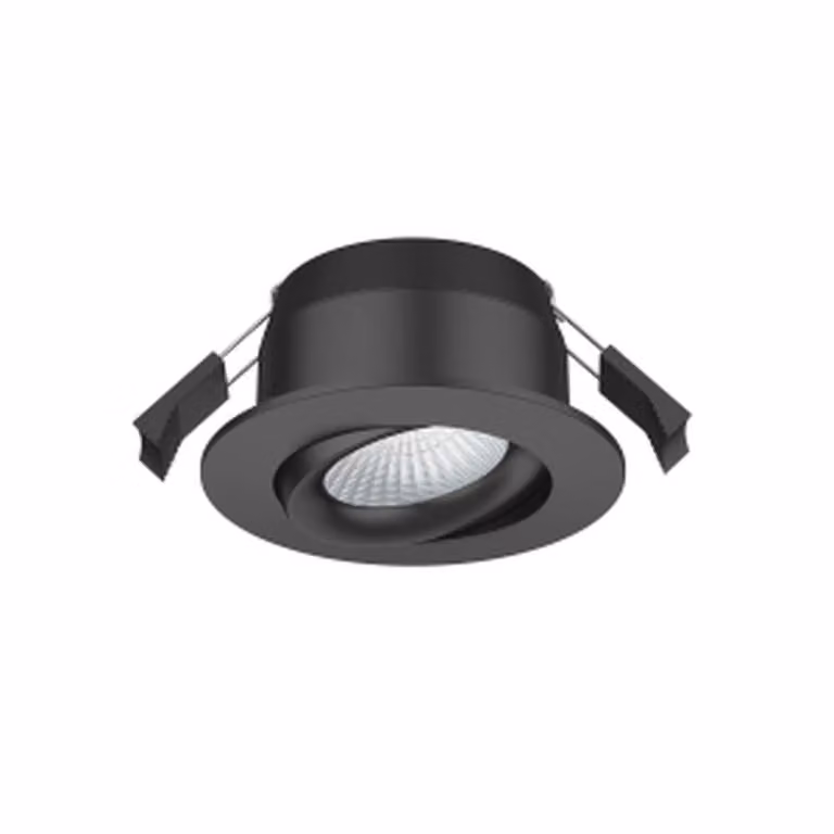 Lyora Led inbouwspot Tevo zwart - Warm wit 3000K - Rond