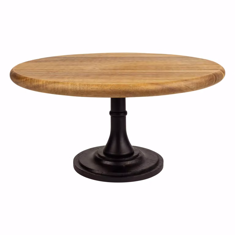 Krumble Taartplateau Hout Zwart en Bruin Diameter: 30 cm