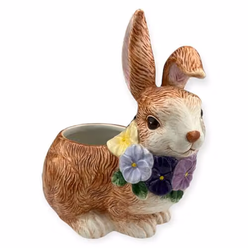 Goodwill Bloempot Paashaas Bruin-Paars 18 cm