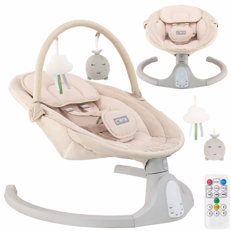 Elektrische schommelstoel MoMi KENANI, beige