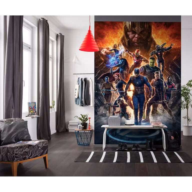 home24 Vlies-fotobehang Avengers vs Thanos, Breedte: 200 cm, Hoogte: 280 cm