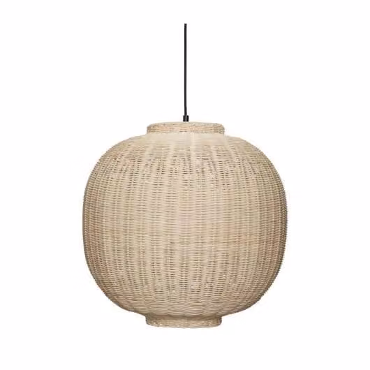 Hübsch Chand Hanglamp Rond Nature - Houten Designerlamp