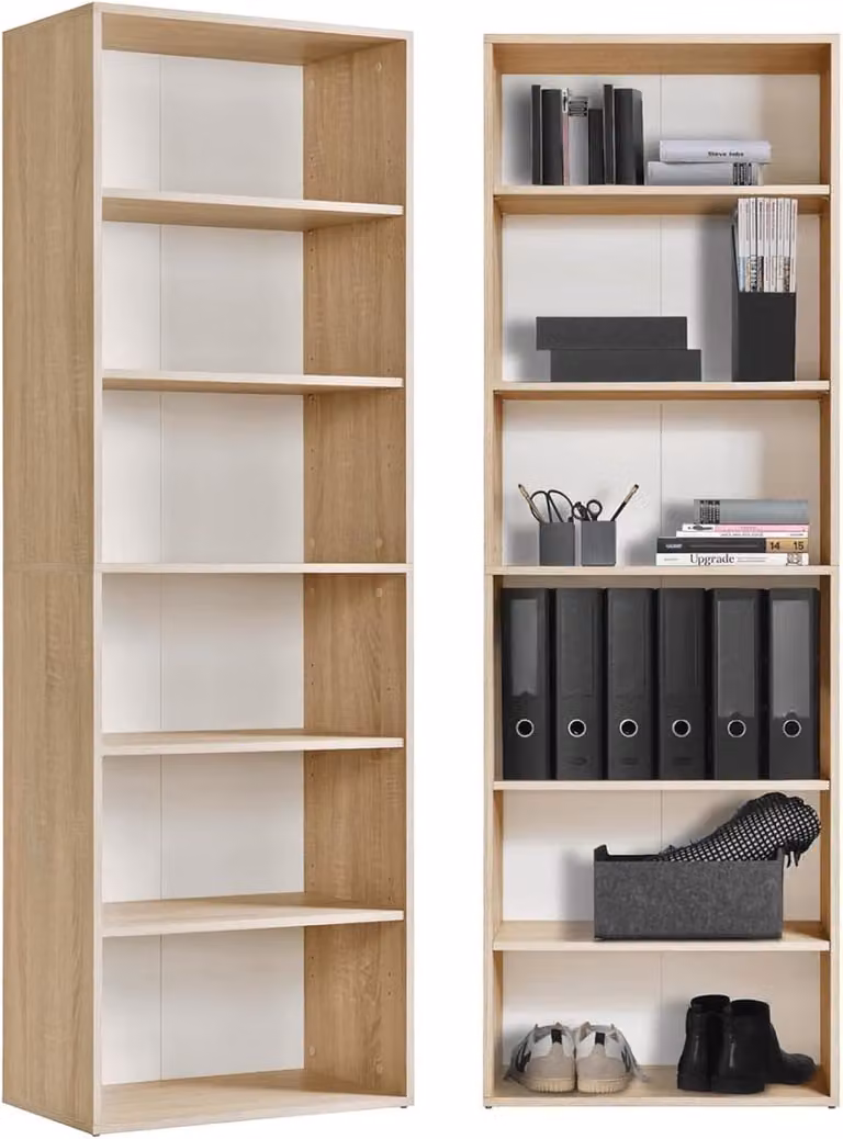 mokebo Boekenkast Der Bücherwurm in Sonoma Eiken, Houten Staand Rek met Verstelbare Planken, B/D/H: 60 x 34 x 180 cm