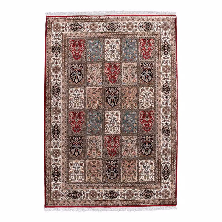 home24 Wollen vloerkleed Benares Bachtiari rood, 90 x 160 cm