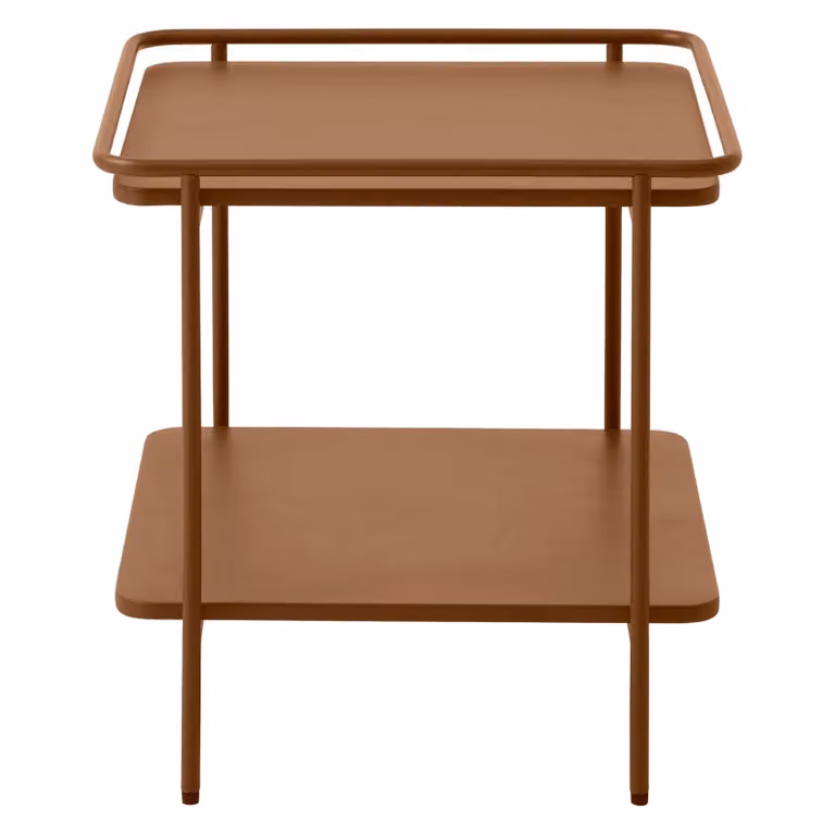 Nest of Nora Bijzettafel met 2 bladen - Metaal - Terracotta - B/D/H: 45 x 45 x 45 cm