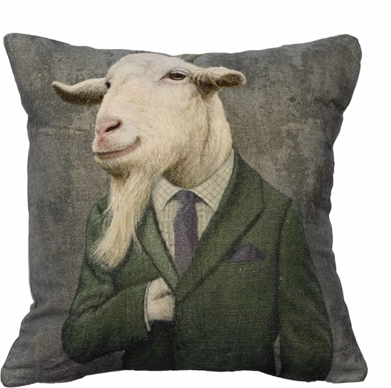 Mars & More Fluweel Kussen Preppy Geit 45 x 45 cm