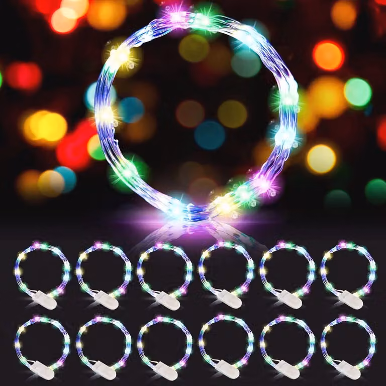 Set van 12 LED lichtslingers van 2 meter met 20 LED's voor feestdecoratie