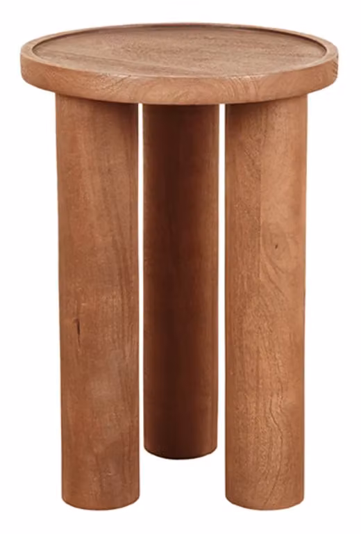 LABEL51 Ronde Bijzettafel Elly Mangohout - Naturel - Diameter: 42 cm