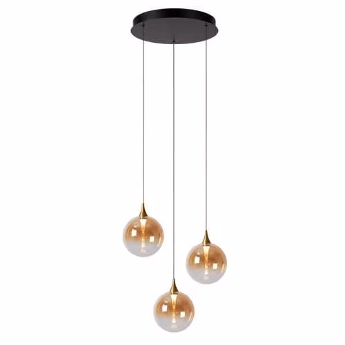 Lucide Gisela Hanglamp - Amber/Transparant - Dimbare LED - Ø 36 cm