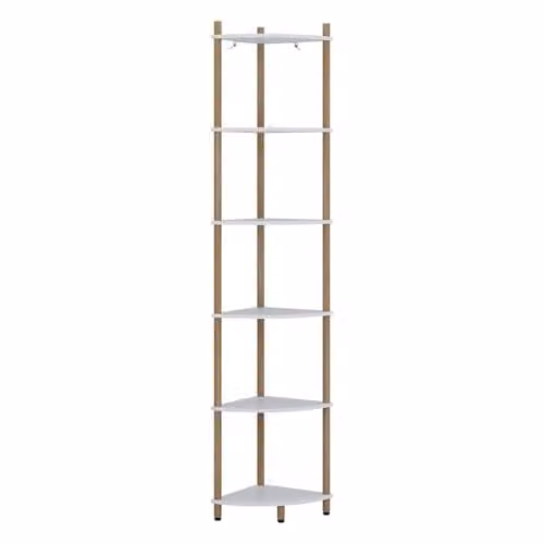 Vicco Hoekrek Bivio Wit/dennenhout Breedte: 29 cm, Hoogte: 163,5 cm